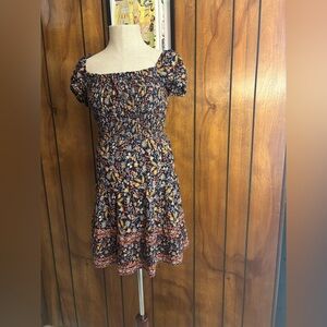 City Studio Navy Floral Midi Dress